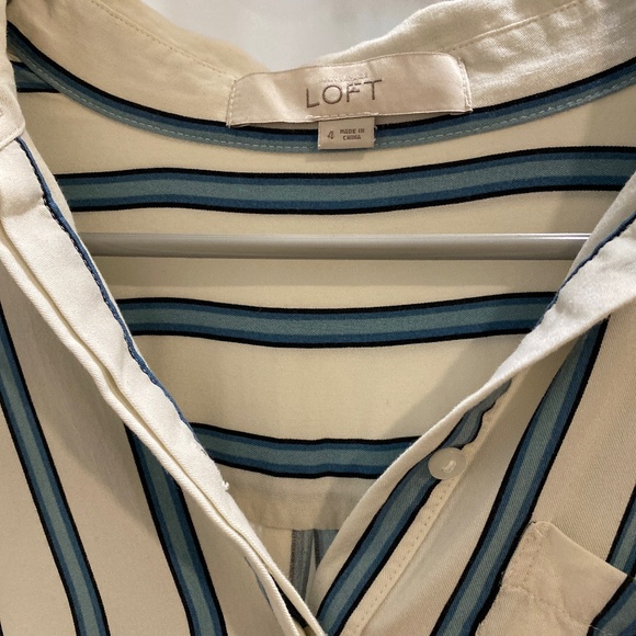 Ann Taylor Loft button up striped dress - Picture 3 of 6